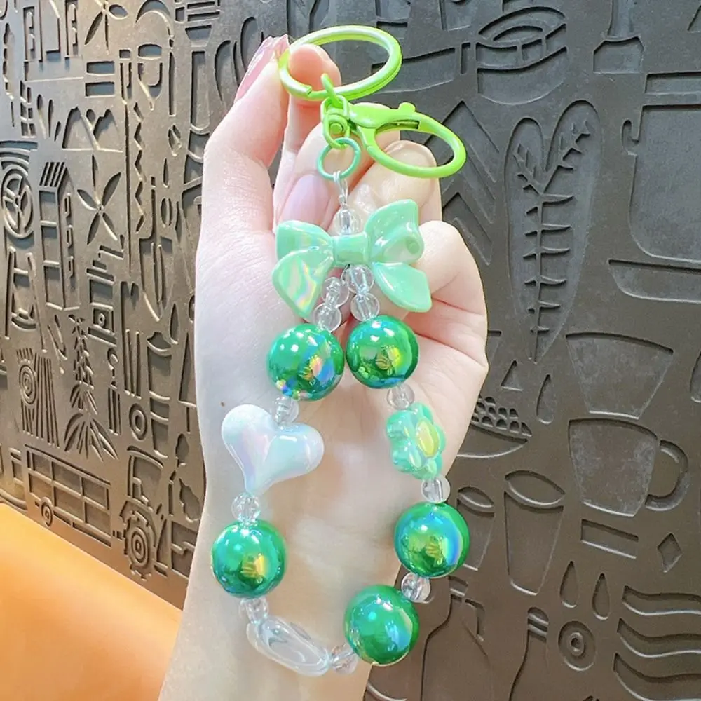 سوار مطرز بالخرز ، مضاد للخسارة ، حبل قصير للهاتف المحمول ، سلسلة زهور إبداعية ، قلب