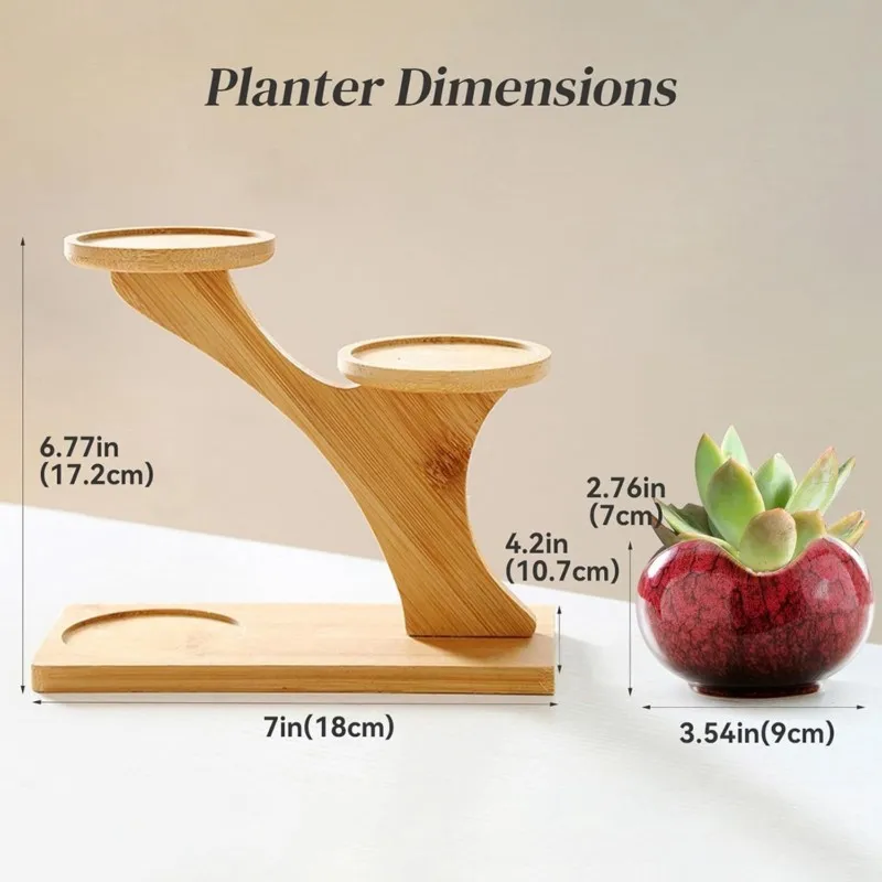 ABMH-Solid Wood Wooden Desktop Flower Stand Multi-Tiered For Succulents And Flower Pots, Office Shelf, Desktop Storage Rack