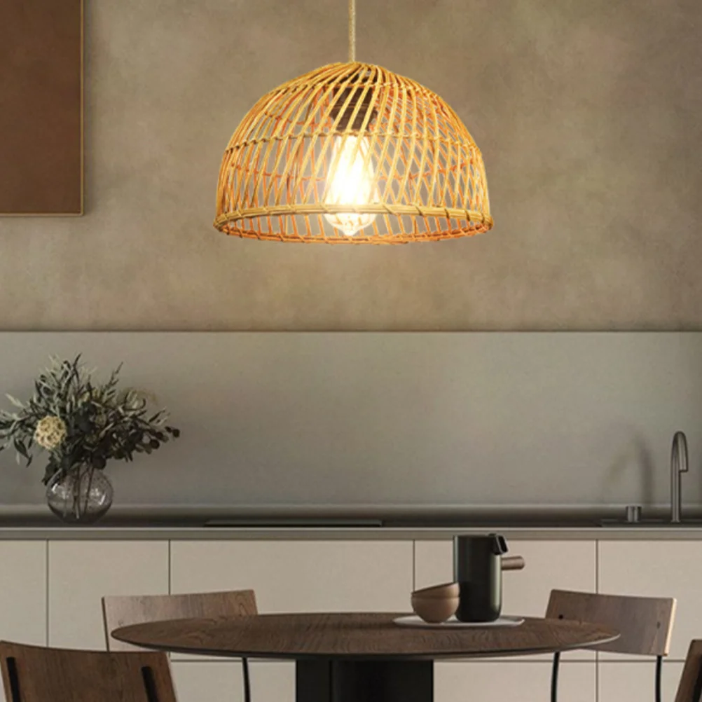 الحديثة قلادة ضوء E26 قاعدة المنسوجة الروطان الثريا جو طبيعي قوي لينة نقل الضوء مكتب المنزل فندق