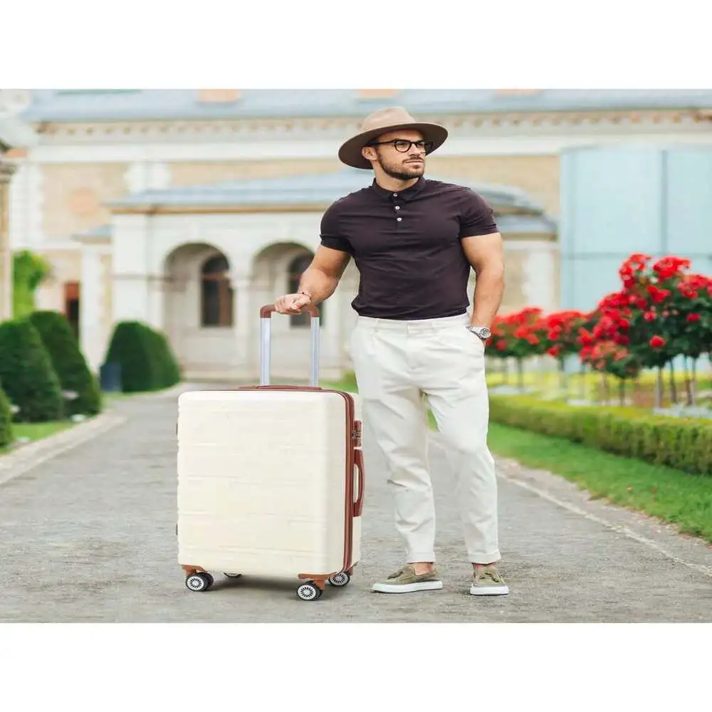 

24-дюймовая ручная кладь с твердой поверхностью и вращающимися колесами, встроенный чемодан, расширяемый, легкий чемодан с замком Tsa