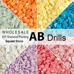 Single Color AB Square Diamond Beads for 5D Diamond Paintings Resin AB Diamond Painting Drills 2.5mm AB drills 1000/2000Pcs