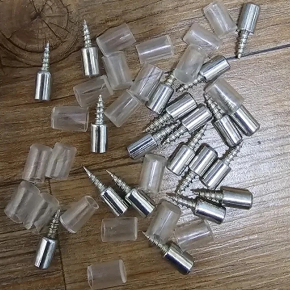 2-15PCS Self Tapping Screw Layer Plate Holder Wardrobe Septum Bracket Fixed Screw Support Pegs With Slip Resistant Rubber Sleeve