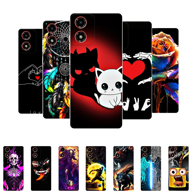 For Moto G04 Case G 04 Funny Cute Silicone Soft Back Cases for Motorola Moto G04 4G Cover MotoG04 Shockproof Bumper