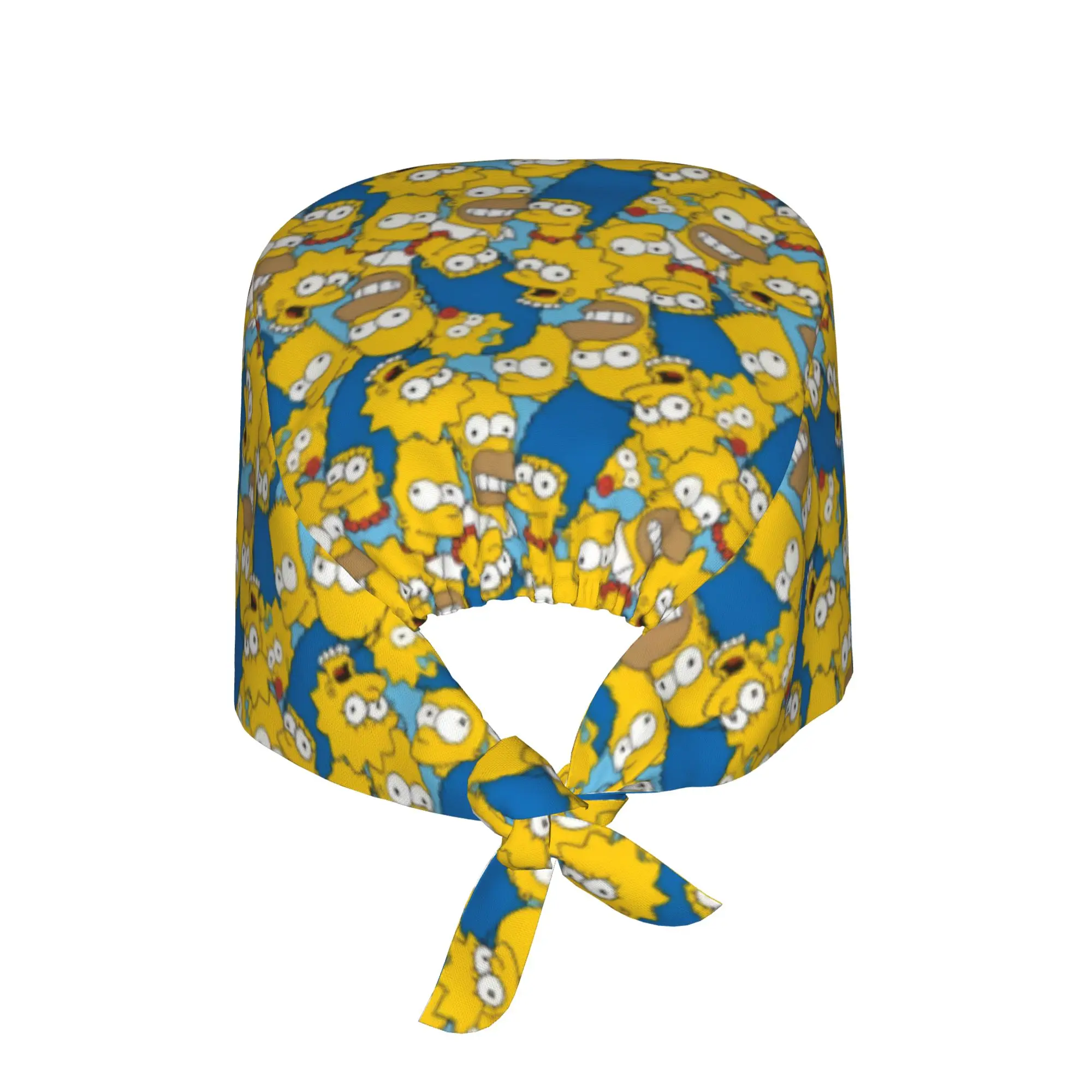 Custom S-Simpsoned Anime Cleaning Working Cap Cool Men Women Homer Manga Scrub Cap Surgicals Hat Nurse Scrubs Hat For Dentist