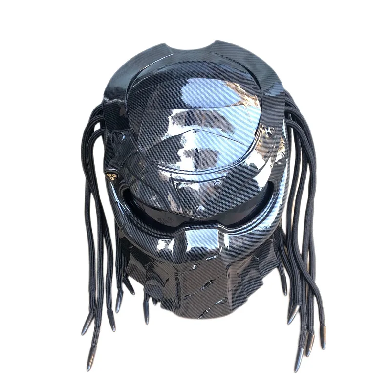 Predator personalità moto casco integrale Cosplay uomo guerriero accessori moto casco Retro treccia Abs nero opaco