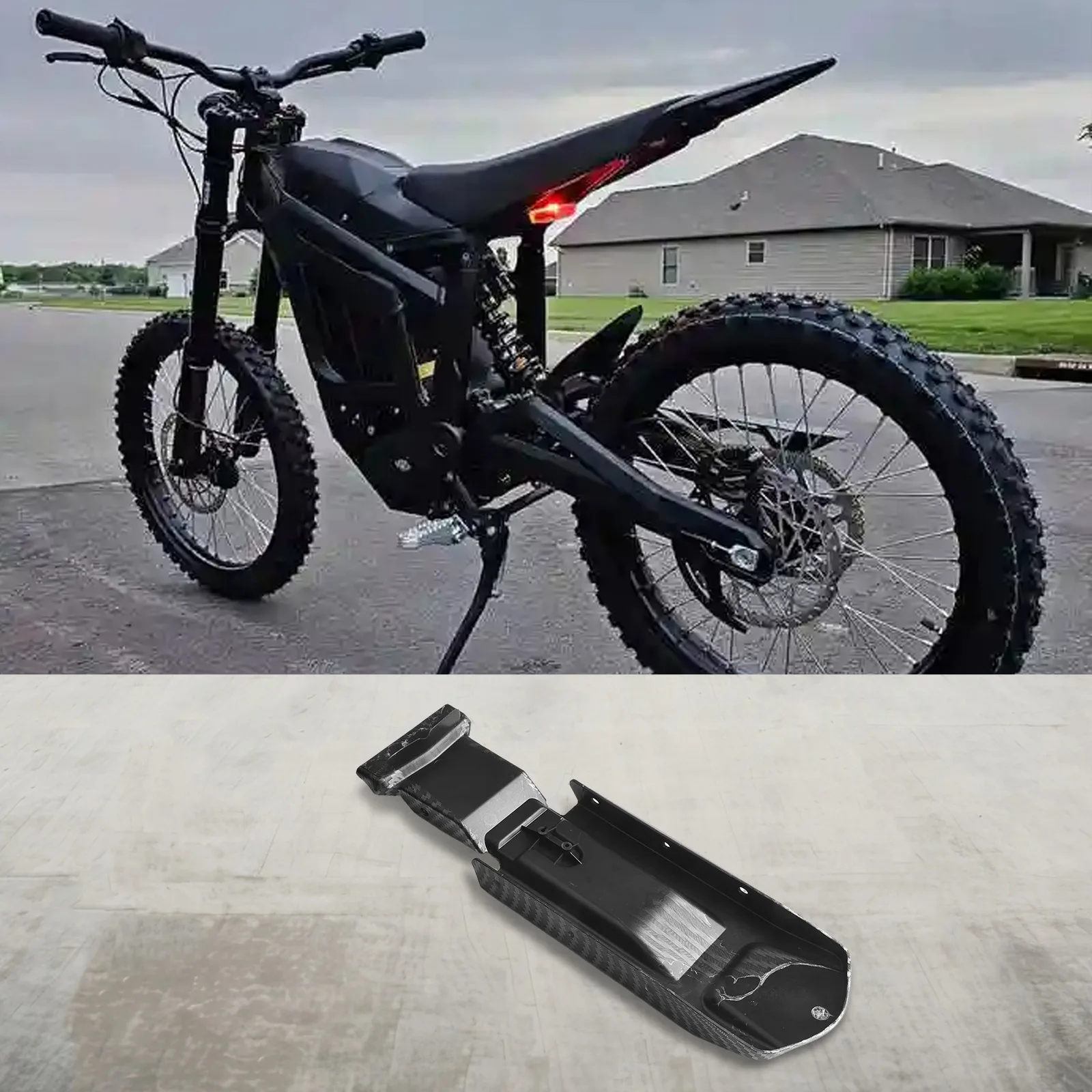 

E Bike Enhancement Rear Mudguard Inner Plate in Upscale Carbon Fiber Design Works with Sur Ron & For Light Bee Models