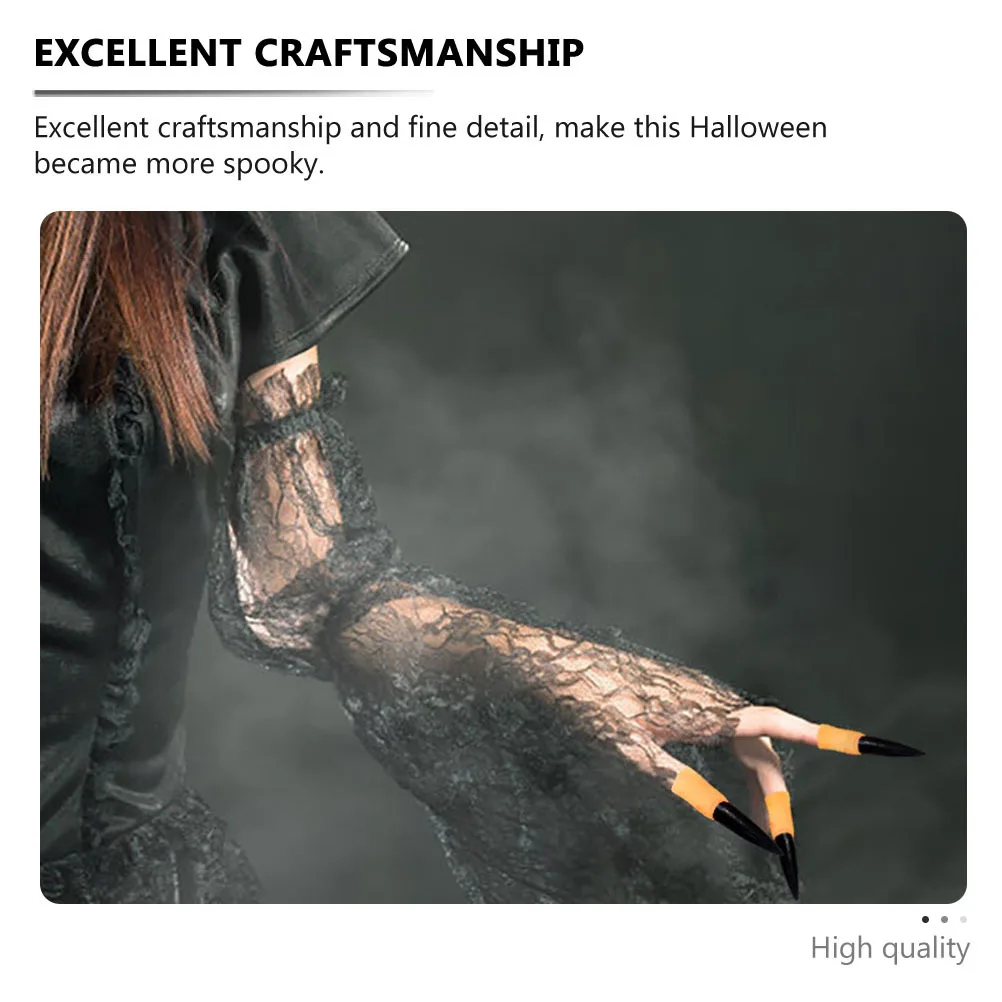 

50pcs Fake Finger Covers Halloween Zombie Fingers Props Rubber Spooky Party Costume Accessory Horror Nail For Cosplay