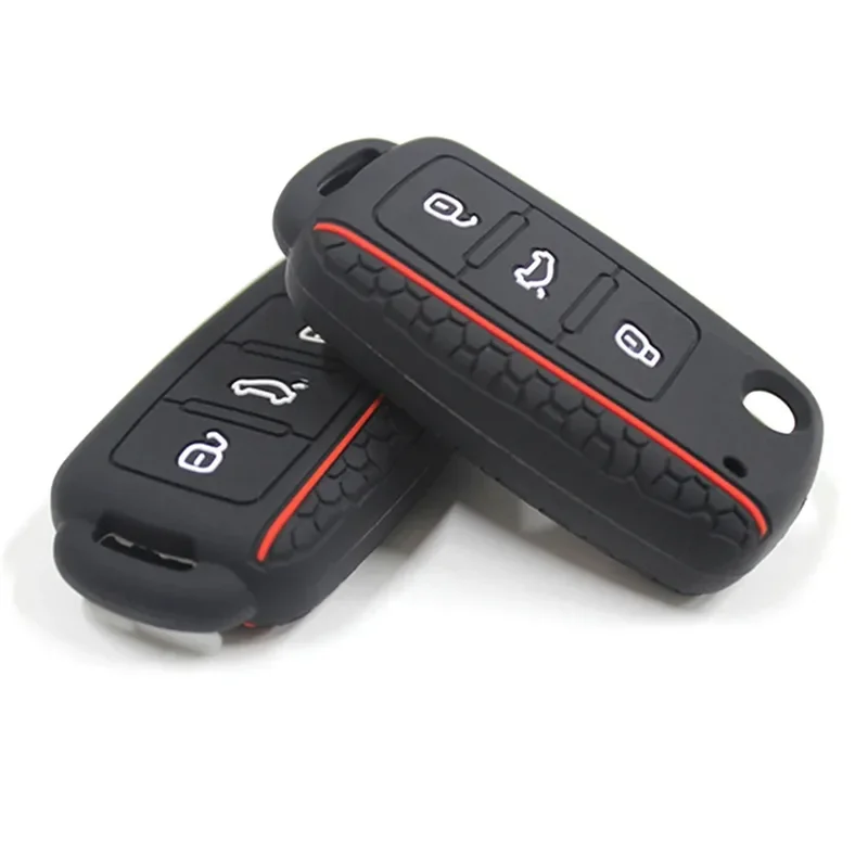 Silicone Car Key Fob Case Cover for Volkswagen Sagitar/Polo/Golf/Bora/Tiguan/TOUAREG/Phaeton/SEAT/Skoda Fob Cover
