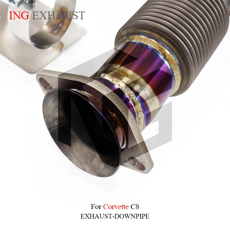 ING valved mid-tail muffler for Corvette C8 6.2L V8 purple DC high performance exhaust system modification accessories