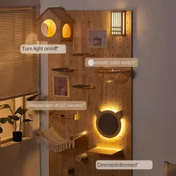 Wall Mounted Cat Tree Case E, Condo, Cat House, Indoor with Scratcher, Sisal Beds, Furniture Hammock, Wall Post, Accessory