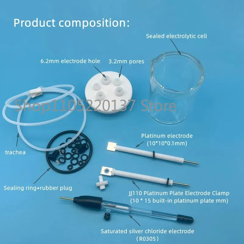A Set Of Electrochemical Electrode System C001 Sealed , Including Three Electrodes And Electrolytic Cell.