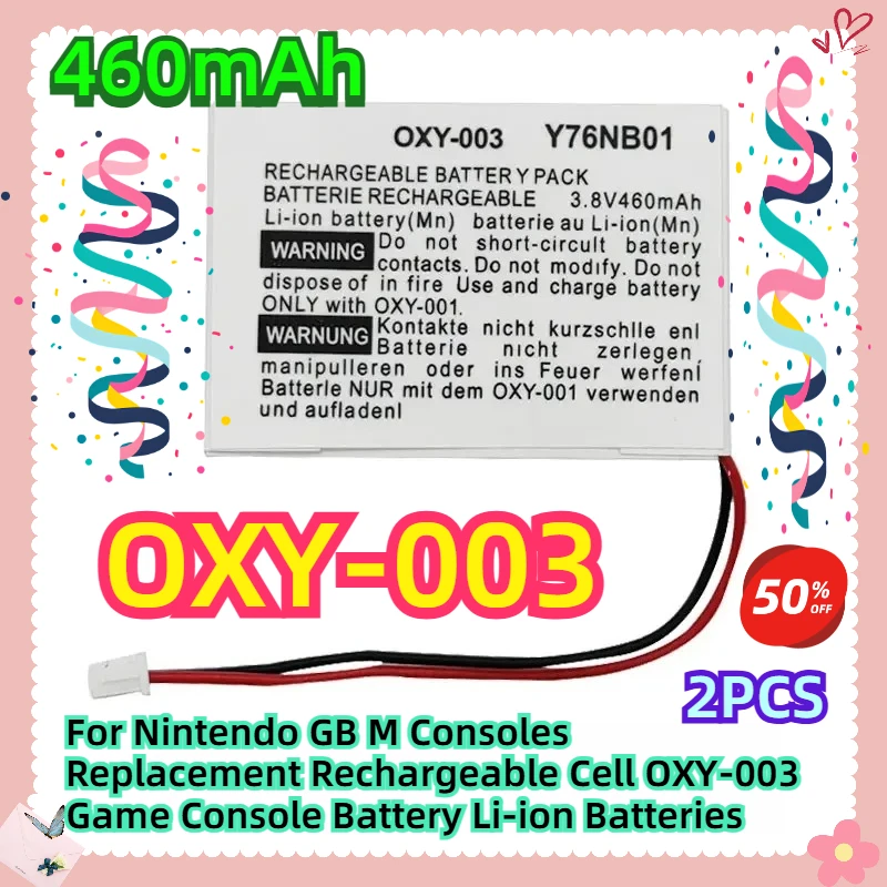 

2PCS 460mAh 3.8V For Nintendo GB M Consoles Replacement Rechargeable Cell OXY-003 Game Console Battery Li-ion Batteries