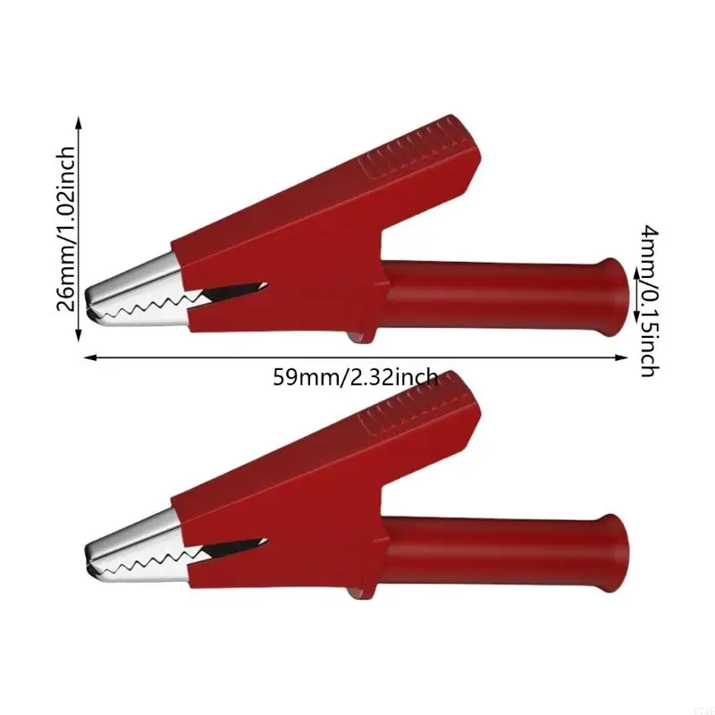 E74E 10mm Clipe teste aberto com a ferramenta teste precisão cauda 4mm conector PVC latão para reparos e