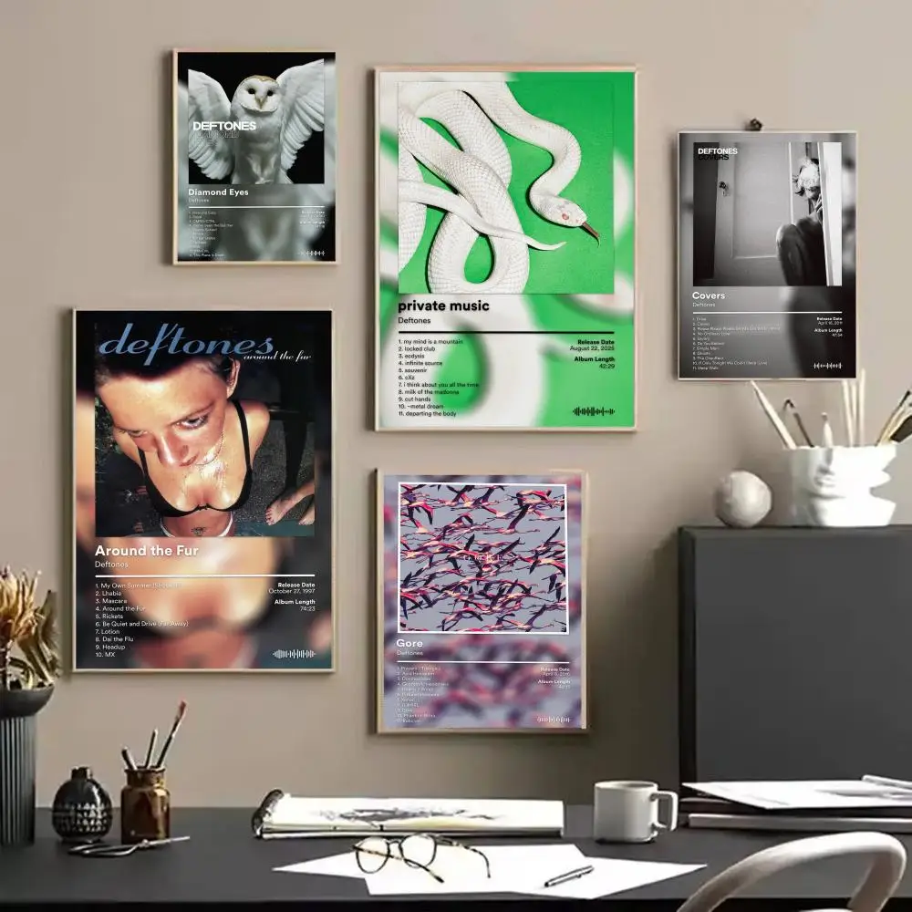 D-Deftones Album Poster HD Wall Stickers Mural Self-Adhesive Decals Home Decor Bedroom & Living Room Gift Idea