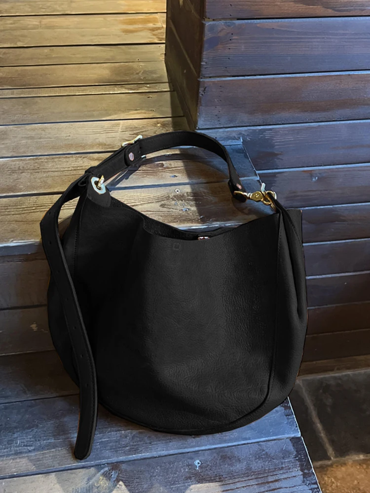 

Bla Leather Large Capaci Tote Bag Women's Commuter Single oulder Crossbody Bag Luxury mat High-End Sensation