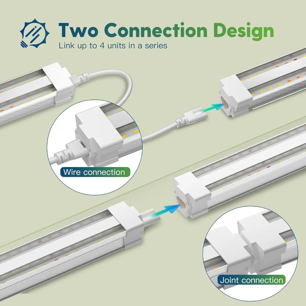 مجموعة إضاءة LED للنمو كاملة الطيف 40 وات، 2-Pack 4FT Fixtures، ما يعادل 250 وات، مصباح نباتي معلق قابل للربط لأشعة الشمس المثالية Gro #5