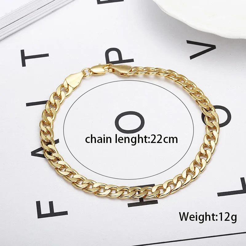 1pcs Hot Selling Minimalist And Creativity Gold Bracelet 18K Gold 6mmnk Fashionable Commuter Bracelet For Both Men And Women