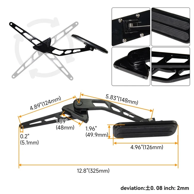 Pedale del gas universale nero + kit molla staffa cavo acceleratore SS 36" Hot Rod