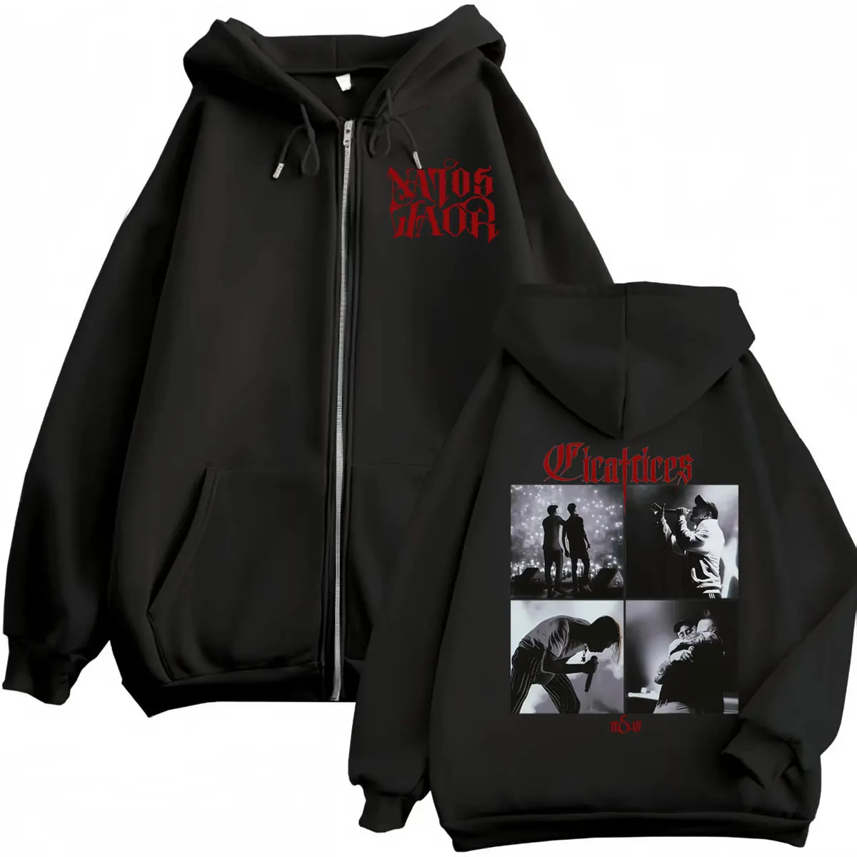 

Rap Duo Natos Y Waor Merch Zipper Hoodies Men's Women's Hip Hop Vintage Zip Up Pullovers Fashion Casual Oversized Sweatshirts