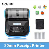 GOOJPRT 80mm Mini Thermal Receipt Printer Portable Mobile Ticket Bill Printer For Android IOS Windows Wireless Bluetooth Printer