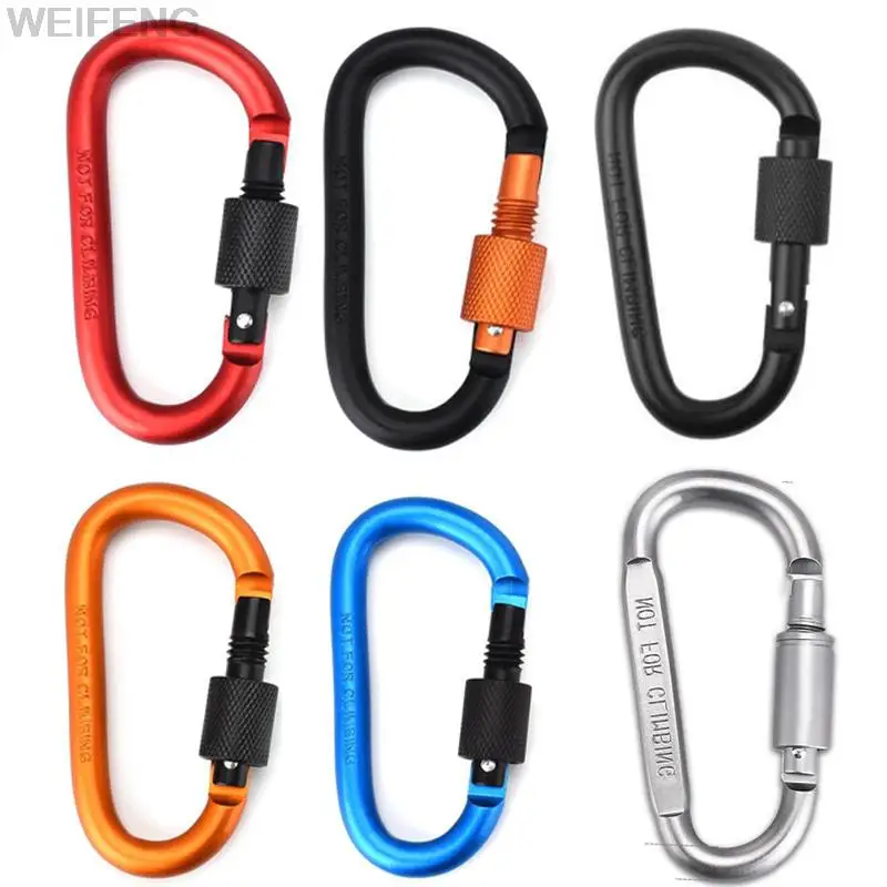 

1PCS Backpack Carabiner Keychain D-ring Snap Clip Lock Outdoor Camping Aluminum Alloy D-ring Snap Clip Lock Buckle Hook