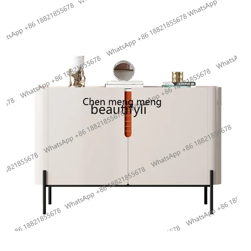 

new style Light Luxury Modern Entrance Cabinet Entrance Locker Simple Modern Storage Cabinet Stone Plate Curio Cabinet ss 7304