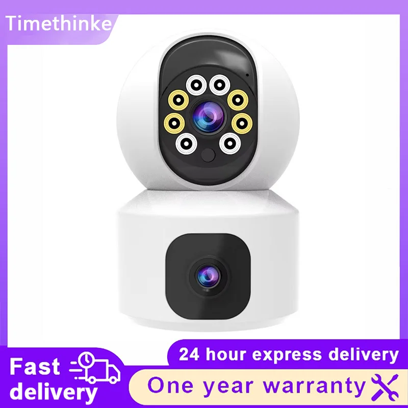WiFi Baby Monitor PTZ IP Camera 4MP HD Dual‑Screen AI Auto Tracking Two‑way Audio Home Security Video Surveillance Camera