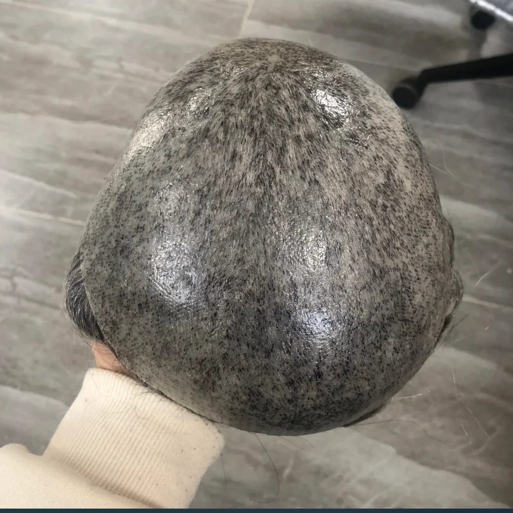 Mannen Pruiken Menselijk Haar Ijectie Full Skin Pu Toupee Mannen Capillaire Prothese Haareenheid Vervangingssysteem Haar Stukken Pruik Voor Mannen