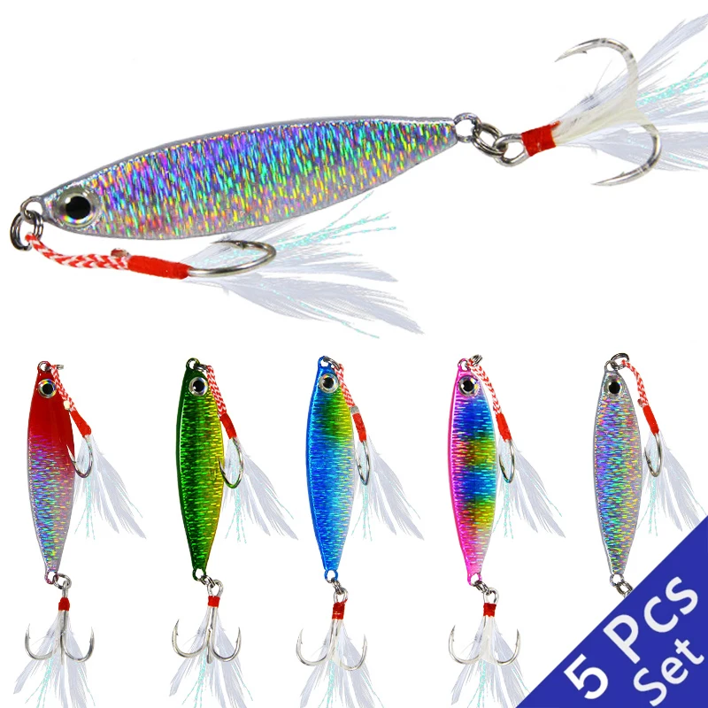 

5 Pcs/lot 7g 10g 15g 20g 30g Cast Metal Baits Spinner Fishing Lures Jigs Trout Fishing Hard Tackle Fish Jigging Set Bait