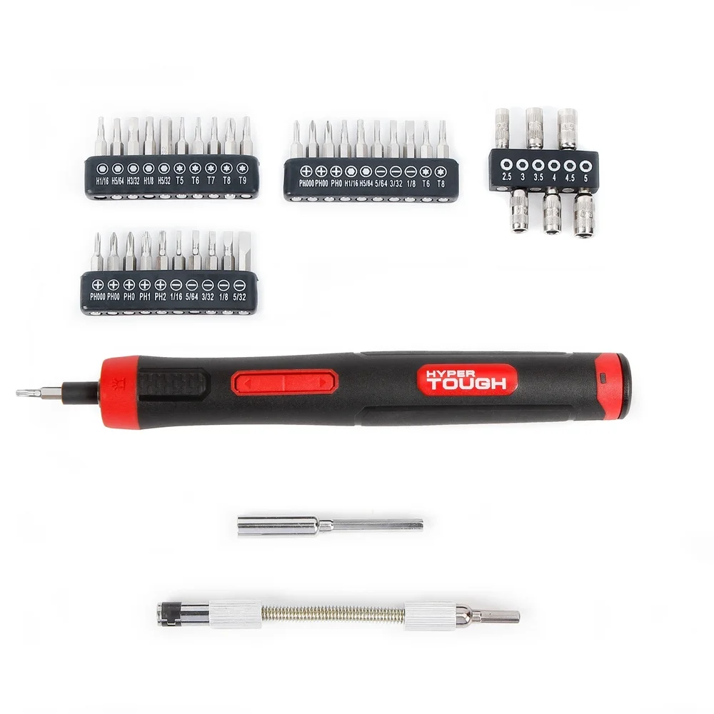 Rechargeable Precision Screwdriver Set 45 Pieces with LED Light Lithium-Ion Battery Magnetic Bit Holder USB-C Charging Cord