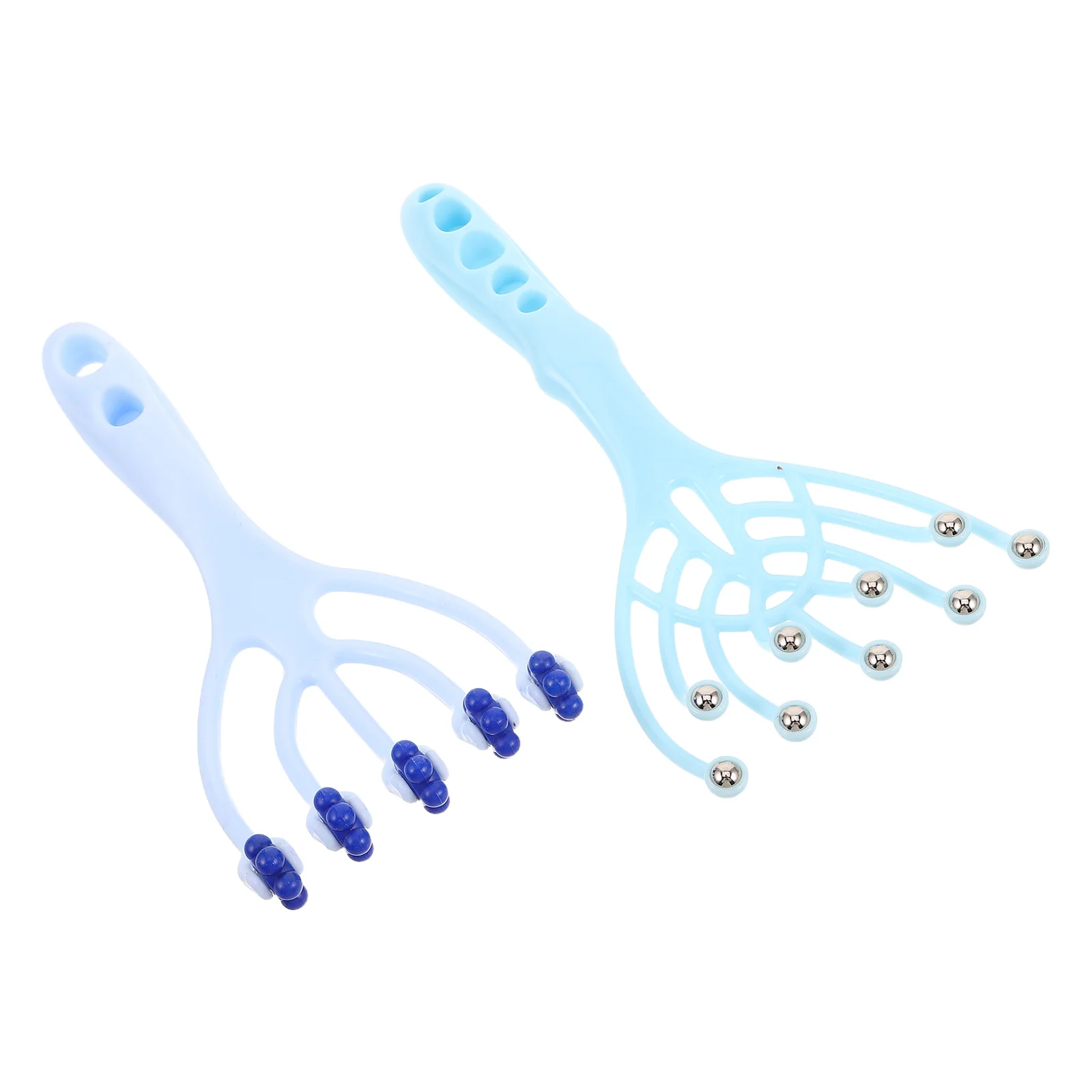 

2 шт., массажер для кожи головы с пятью когтями, вращающийся шарик, ручной скребок для головы, многофункциональная массажная щетка для волос, подарок для релаксации, домашнее использование