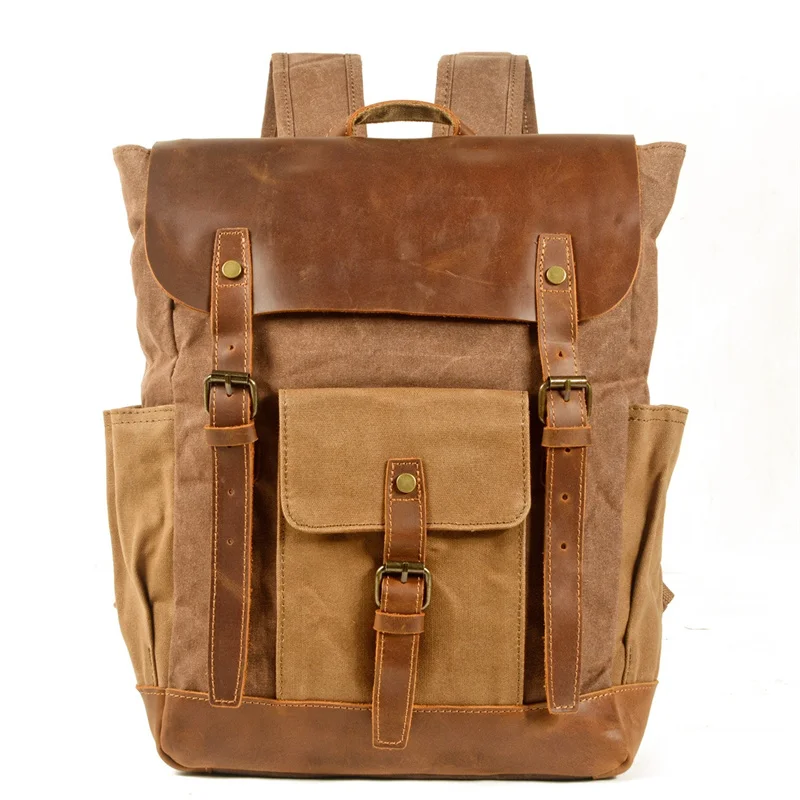 nesitu-mochila-de-alta-calidad-a4-14-156-pulgadas-para-ordenador-portatil-lona-encerada-duradera-cuero-autentico-mochila-para-hombre-y-mujer-bolsa-de-viaje-para-senderismo-m5016