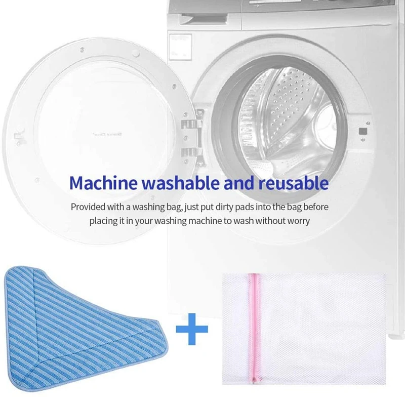 Almohadillas de repuesto para fregona de Tres Esquinas para Limpiador de vapor rodante Pursteam Thermapro Elite 12 en 1 Pureclean XL (6 paquetes)