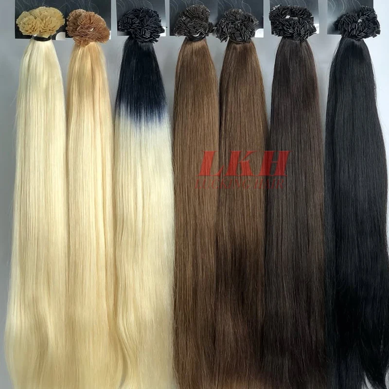 Extensiones de cabello humano con punta plana Ugeat, fusión, Remy, 18-30 pulgadas, 50 mechones por paquete, rectas naturales con queratina 2