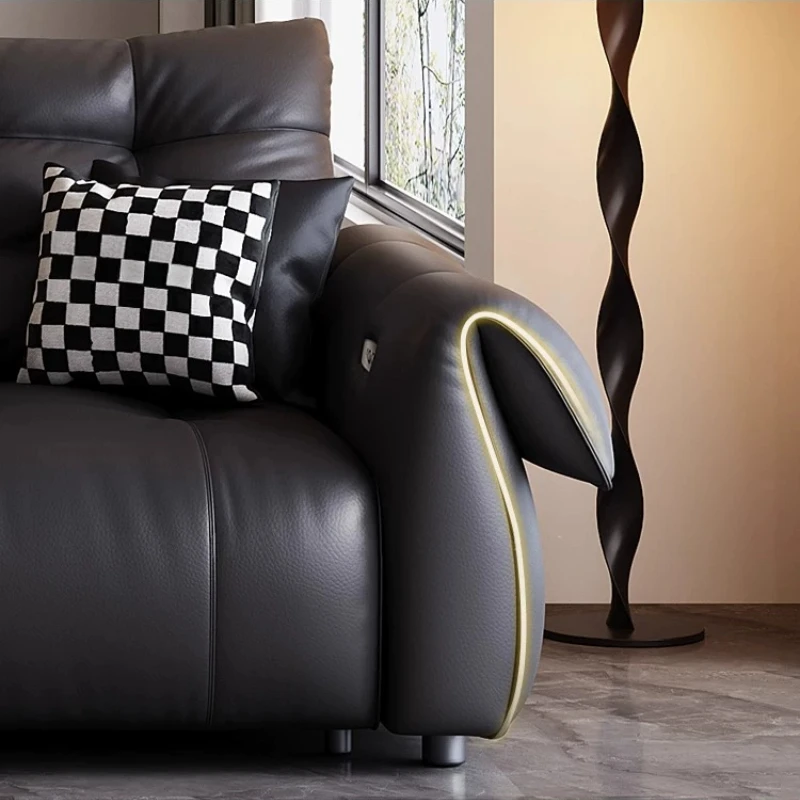 Adjustable Leather Electric Sofa Two Seater Armrest Oversized Loveseat Recliner Sofa Modern Luxury Bankstellen Home Furniture