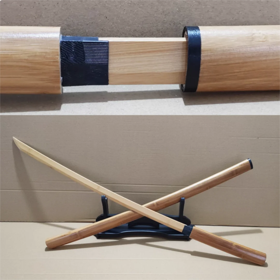 

Exquisite Japanese Samurai Katana Sword Quality Log Bamboo Blade & Saya Fit Exercise Training Cosplay Weapon Props Unsharp