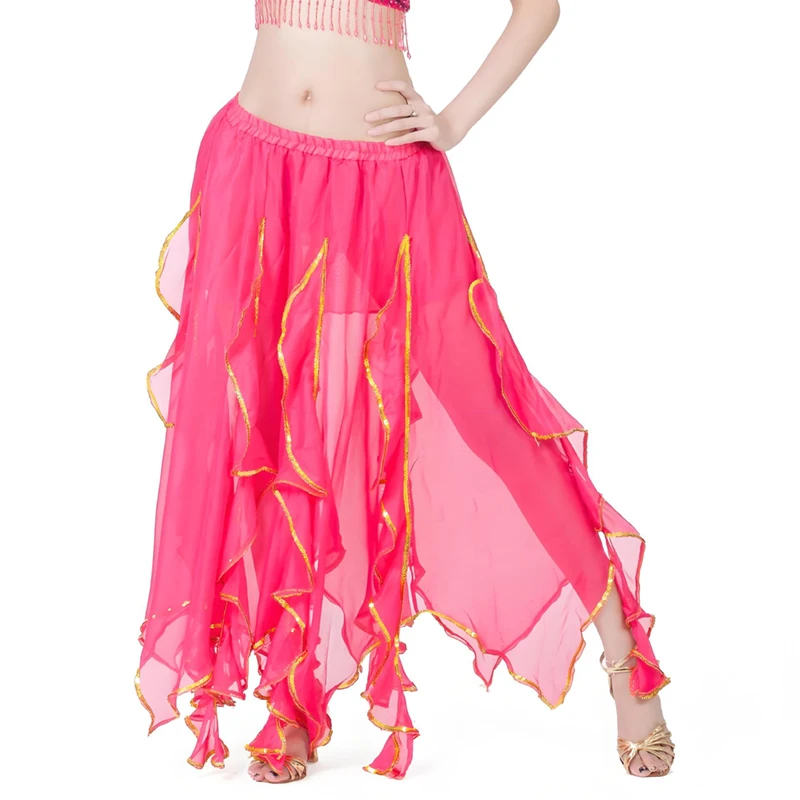 Gonna con foglie di loto di danza del ventre Donna Spettacolo per adulti Costumi Sciarpa per anca Accessori Abiti da ballo arabo per prestazioni in chiffon 12 colori