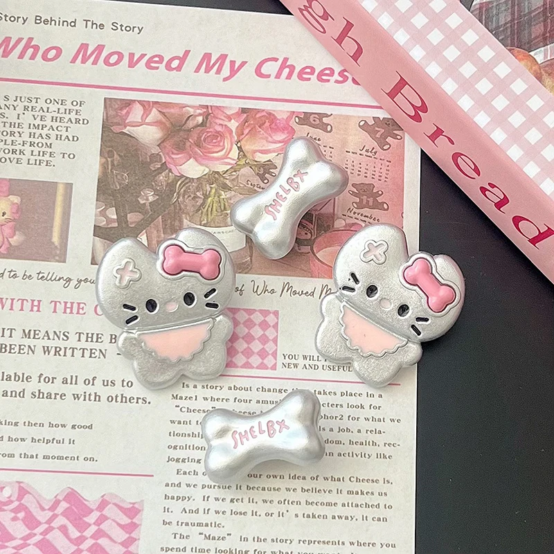 Hello Kitty Hair Clips Girls Sweet Silver Little Bone Hairpin Cartoon Dating Daily Hairpins Fashion Accessories