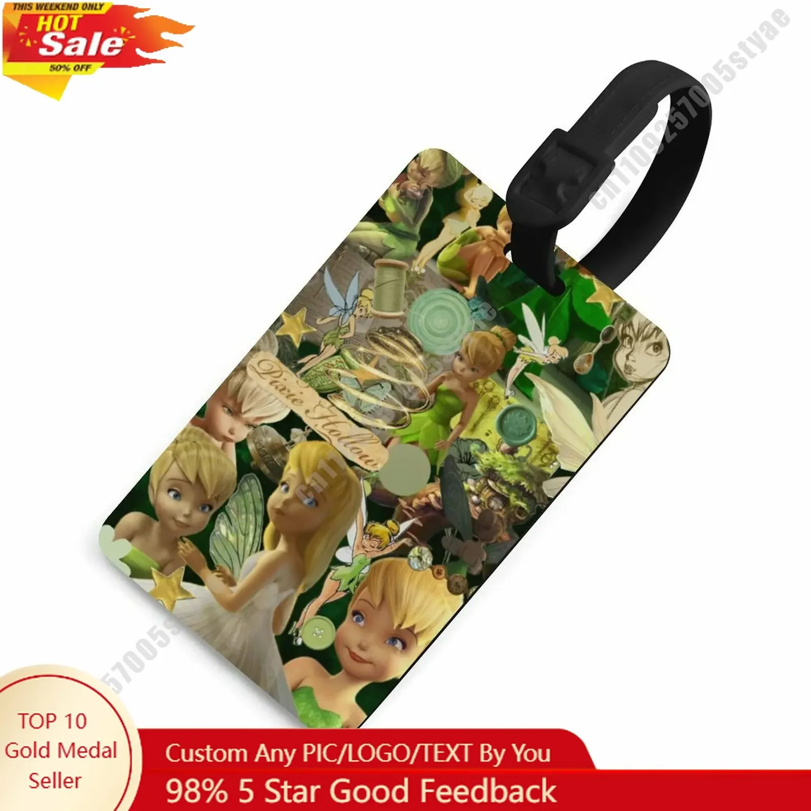 

Tinker Bell Luggage Tags Disney Personalized Customized Your Name Phone Number Address Anti Loss Travel Essential Accessories