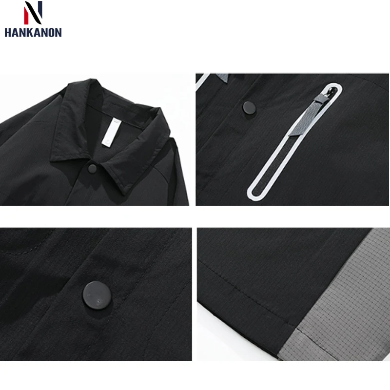 Outdoor Lightweight Waterproof Wear - Resistant Color - Blocking Shirt - Collar Loose Functional Trendy Jacket Unisex Camping