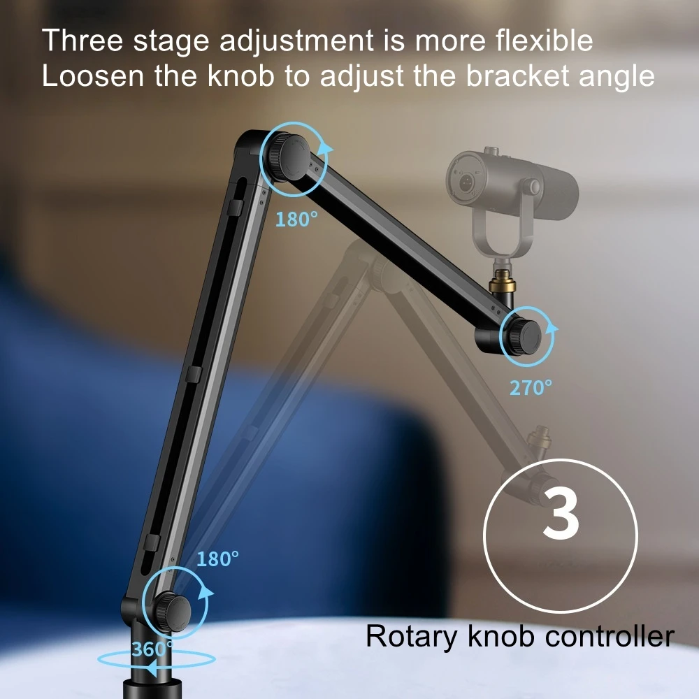Microphone stand, mobile phone, computer, live streaming, video recording, desktop universal cable, hidden cantilever stand