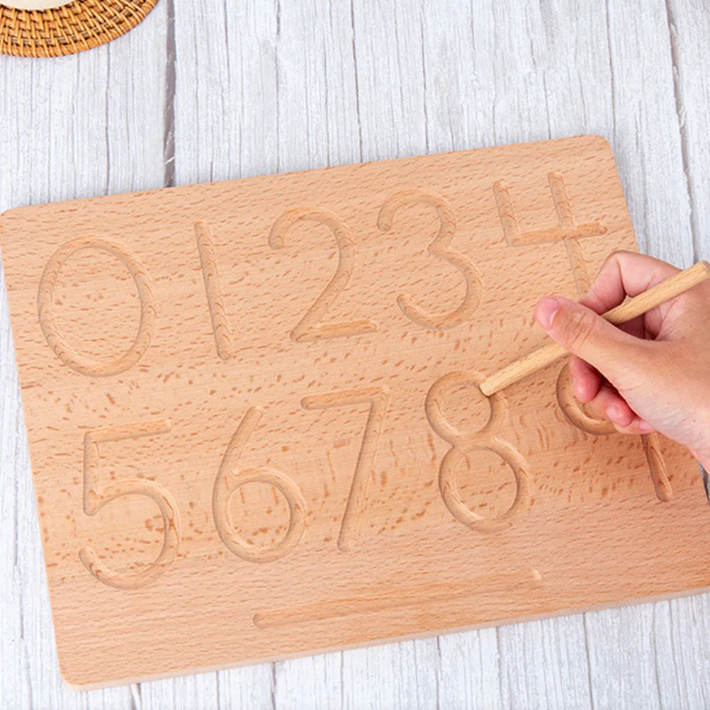 

1Set Letter Tracing Wooden Board Wood Letter Recognition Board Educational Calligraphy Game Drawing Plaything