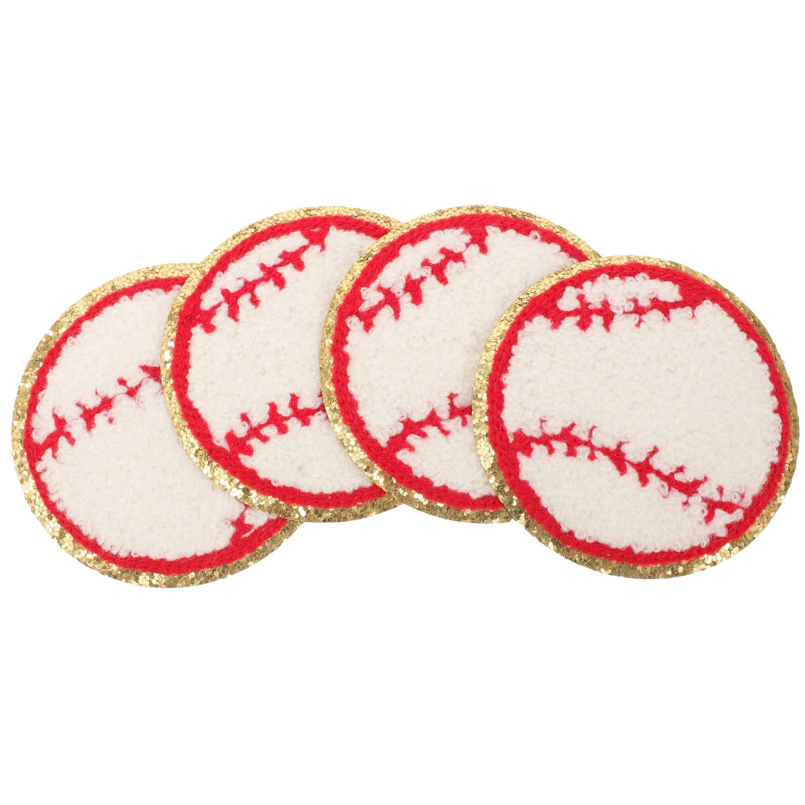 

4 Pcs Baseball Ironing Cloth Patch Replaceable Sports Patches Small Balls Compact Hat Exercise Stickers Adhesive