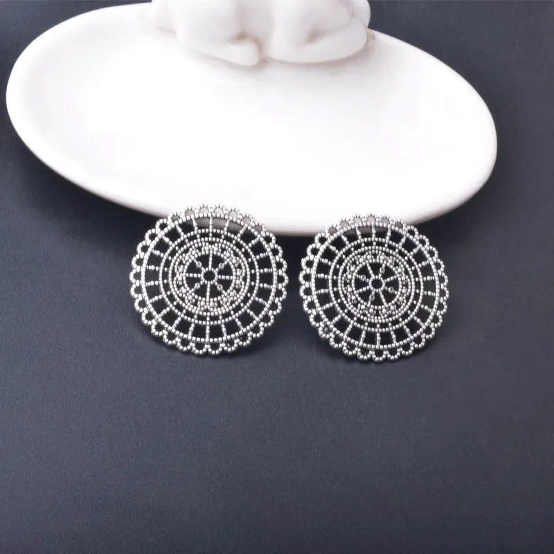 10 Stück/Set Ethnische Antike Silber- und Goldfarbene Anhänger für Schmuckherstellung, Geometrische Quadratische Ovale Boho-Anhänger für DIY Damenohrringe – Detail 8