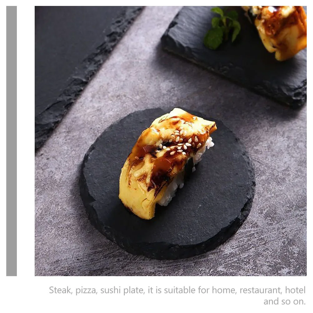 

2Pcs Circular Platter Multi-Functional Steak Sushi Dessert Plate for Home Restaurant Party Serving Trays