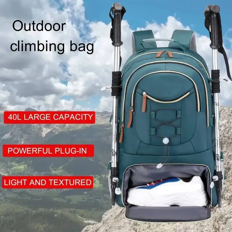 New 40L Hiking Backpack Men's And Women's Camping Backpack Waterproof Outdoor Hiking Backpack With USB Port Shoe Compartment