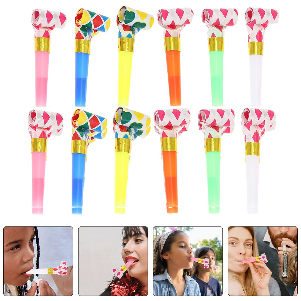 20 Pcs Blow Roll Air Blower Blowers Noisemaker Horn Birthday Horns Party Pvc Makers Favors Child Noisemakers