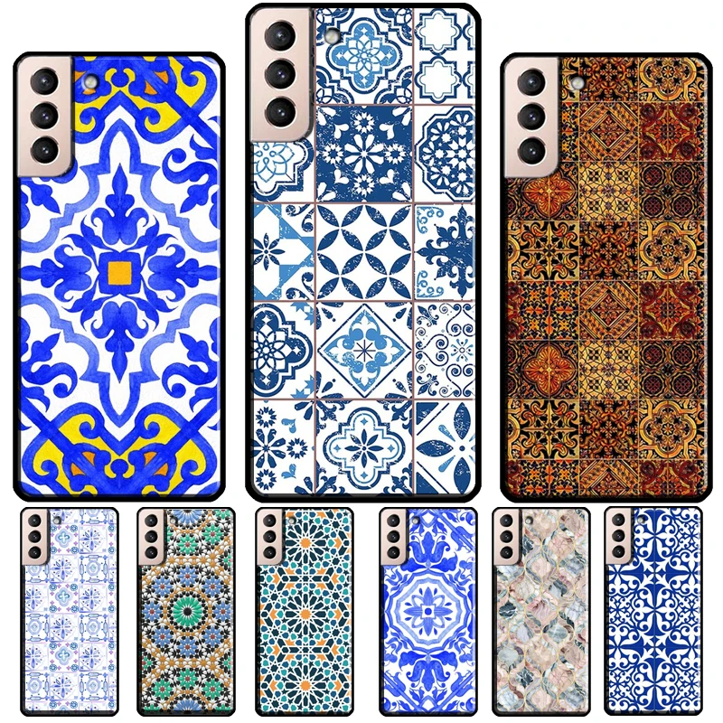 Moroccan Tile Case For Samsung Galaxy S20 FE S22 S21 S23 Ultra Note 20 Note 10 S8 S9 S10 Plus Cover Fundas