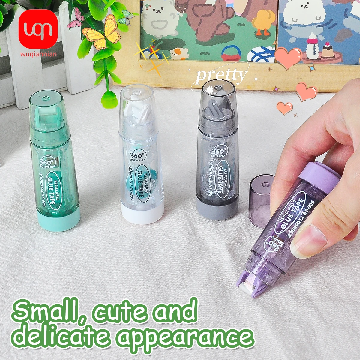 クリエイティブ両面フィルムテープ、かわいい水玉模様、スクラップブック、コラージュアルバム、学校の文房具、360 ° カード愛好家、5m * 6mm