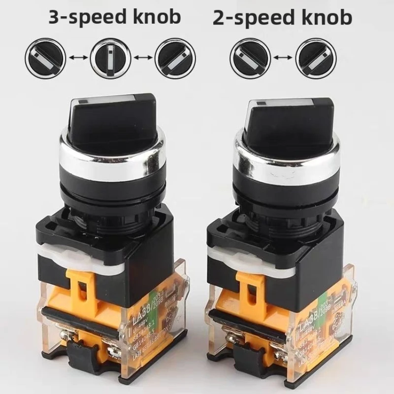 

LA38 Knob Switch 10-Pack Manual Automatic 11X2 Toggle 20X3 Self-locking Two & Three Position Ideal for Various Applications